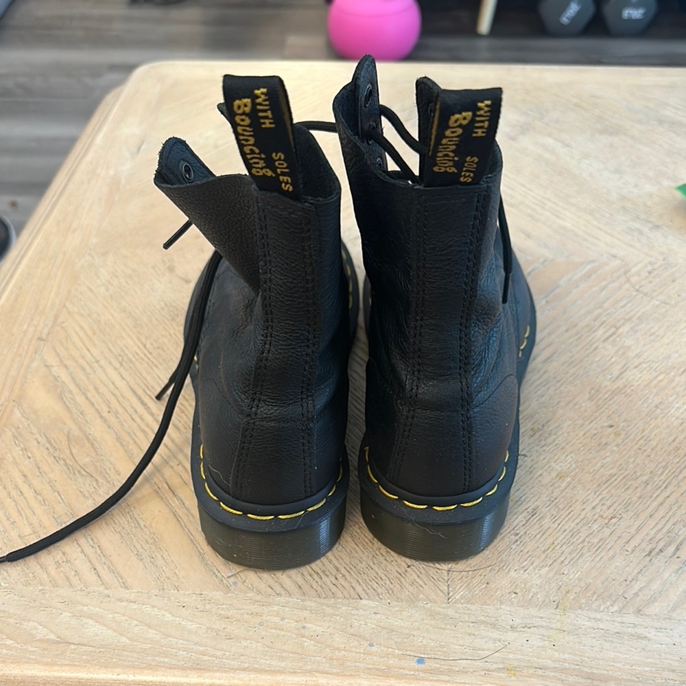 Dr. Martens Black Leather Combat Boots - Picture 2 of 9